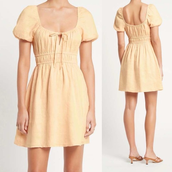 Faithfull the Brand Linen Calabria Dress Mini - Picture 1 of 6